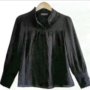 🌈 6/$60 Scarlet Darkness Steam Punk Victorian Renaissance Blouse Black S